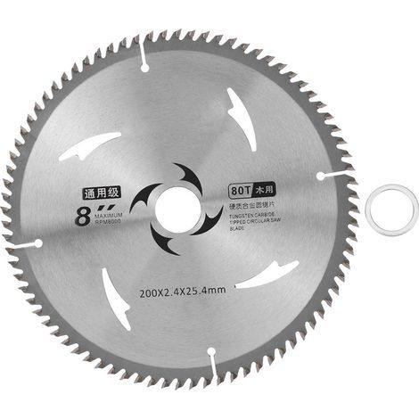 GARRYFIZH Lame de scie circulaire en carbure pour bois, panneaux de particules et contreplaqué, disque de coupe pour le travail du bois, 8 pouces, 80 dents