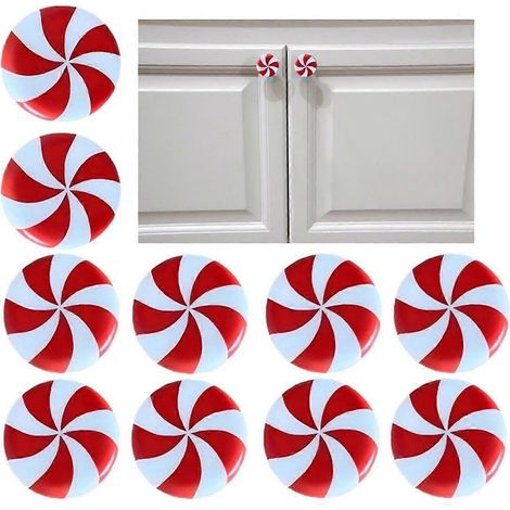 Housses de boutons de placard à bonbons en silicone rouge et blanc pour Noël --- (1/5)