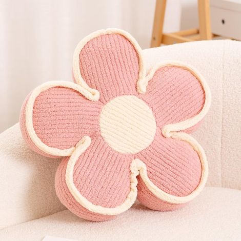 Cojín decorativo suave con forma de flor, bonito cojín de felpa para dormitorio, sofá y cama (50 x 50 cm)