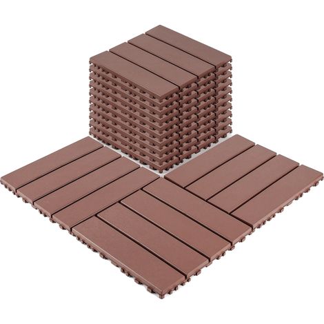 Baldosas entrelazadas para patio, 30x30 cm, impermeables, resistentes a la intemperie, de fácil instalación y con alta capacidad de carga. (1/5)