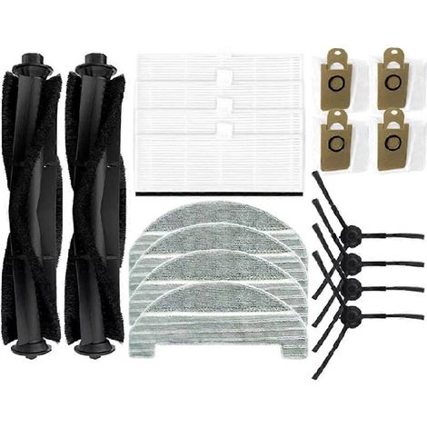 Pièces de rechange compatibles avec l'aspirateur robot Ultenic T10 : brosse latérale principale, filtre HEPA (18 pièces). (1/5)