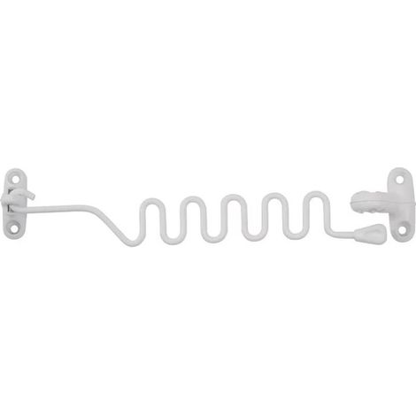 Entrebâilleur de fenêtre acier blanc – 5 positions d'entrebâillement – Verrouillage par cadenas 15mm – Pour fenêtres à 1 ou 2 battants – Socona