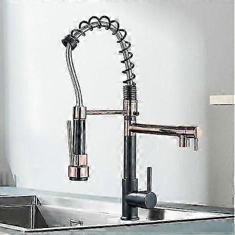 Robinet de cuisine en or rose, robinet de cuisine pivotant à 360°, mitigeur de cuisine (1/5)