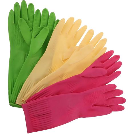 Gants de cuisine imperméables et résistants, 3 paires, longs et épais (1/5)