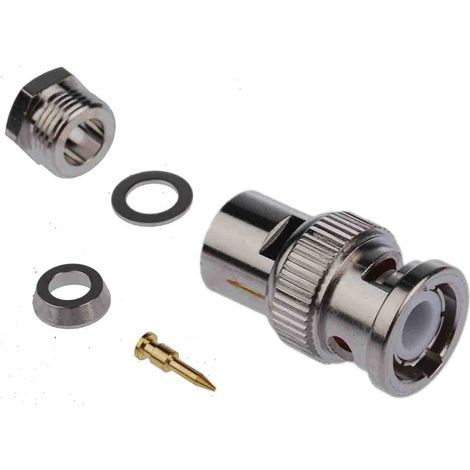 Connecteur coaxial RS PRO Mâle Droit, raccordement Cage à ressort 50O Montage sur câble ( Prix pour 1 ) (1/3)