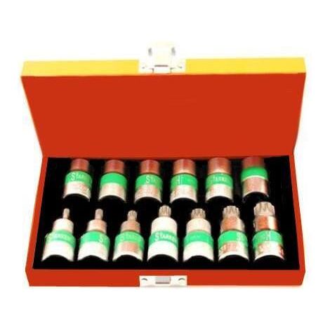Kit Inserti + Bussole/Boccole impronta torx 13 pezzi 1/2 cromo vanadio - Mod. A