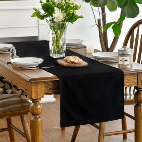 Chemin de Table Polyester Noir 40×100 cm