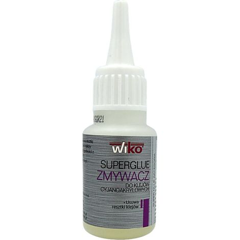 Wiko Super Glue Remover 20 ml para adhesivos de cianoacrilato, elimina residuos de adhesivo, incoloro