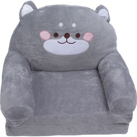 Canapé enfant style dessin animé, gris, pliable, large, moelleux, respirant, pour lire et dormir, 2 couches (1/5)