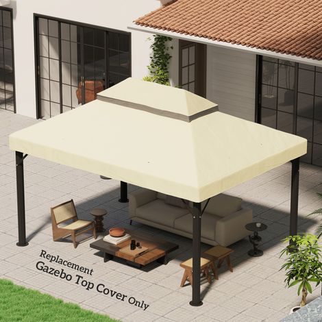 Copertura gazebo 400x300 doppio tetto Oxford crema OKMYHOME (1/4)