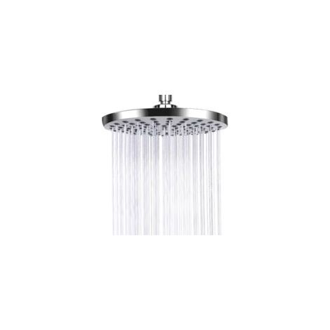 Regenduschkopf, Anti-Kalk, Edelstahl, fest installiert, wassersparend und mit hohem Wasserdruck für Badezimmer, 20 cm, Silber - Crezuo