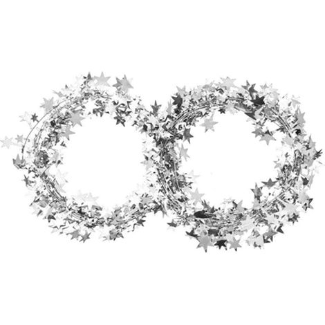 7,5 m kleine Sternengirlande, Weihnachtsbaumdekoration, Hochzeitsfeierdekoration, Bekleidungsaccessoires (Silber) (1/5)