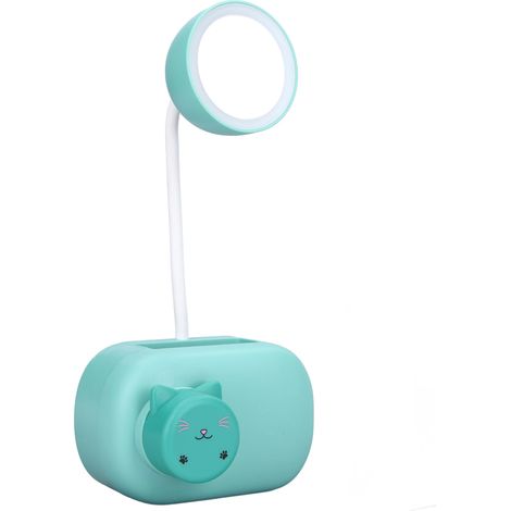 Lampe de Bureau LED avec Bras Articulé, Design Amusant pour Enfants et Espace de Travail - Ampoule E27 Bleu Chat