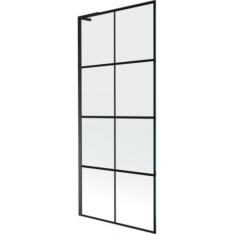 Mexen Next L Badewannenfaltwand 1-flügelig 80 x 150 cm, schwarzes Muster, schwarz - 895-080-000-03-77-70 (1/5)
