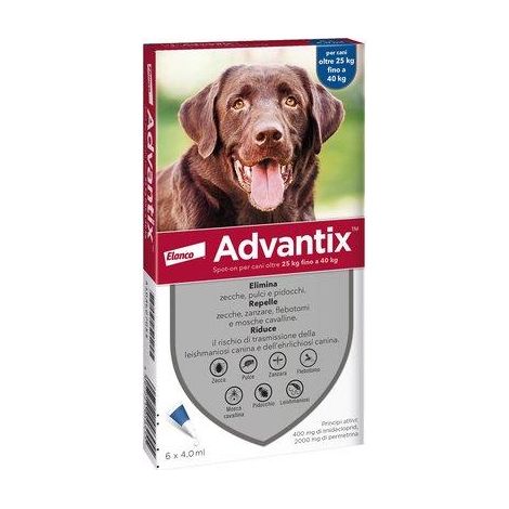 ANTIPARASSITARIO ADVANTIX CANI ELANCO - KG 25/40 CF=PZ 6- 1 confezioni