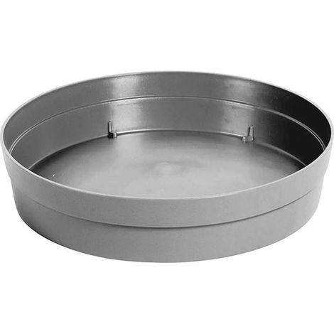 Soucoupe ronde Toscane - Ø15cm - Gris Béton - EDA Plastiques