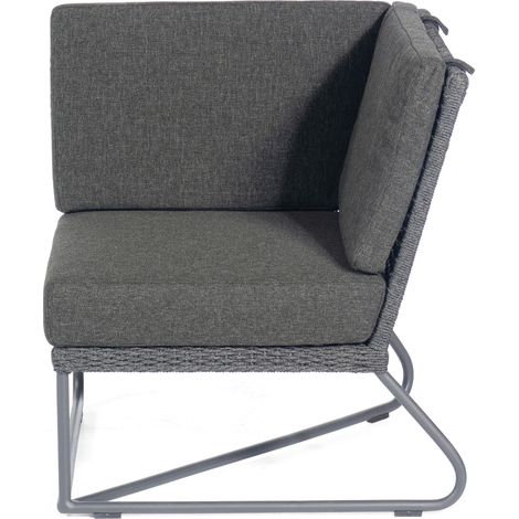 Sonnenpartner Poison Lounge-Eckmodul Loungesessel Aluminium mit Polyrope dunkelgrau