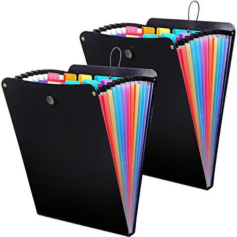 Set mit 2 dehnbaren Mappen, ideal für Klassenzimmer, Büro und Reisen. (1/5)