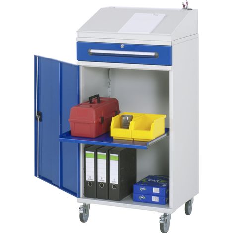 Rau Beistellschrank Stehpult 02, B650xT520xH1235/1345mm, mobil (1/2)