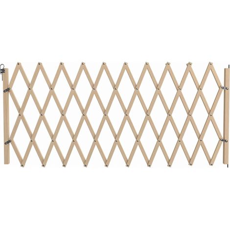 Nordlinger – Barrière pour chien extensible 230cm – Bois brut – Hauteur 84cm – Sécurité animaux