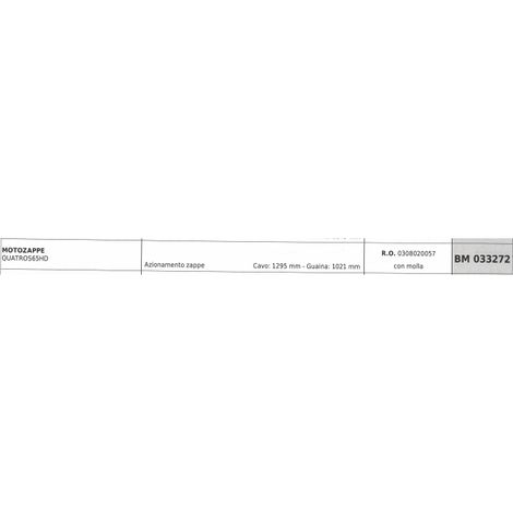 Cavo azionamento zappe PUBERT motozappa QUATROS65HD cavo 1295 mm guaina 1021 mm