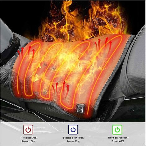 Coussin de siège chauffant électrique pour moto, motoneige et quad. (1/5)