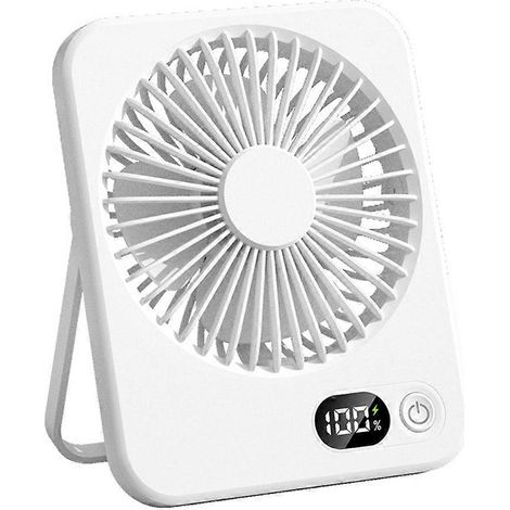 Ventilateur de bureau USB rechargeable 180 tilt folding avec puissance affichage 5 vitesses ultra silencieux table B (1/5)