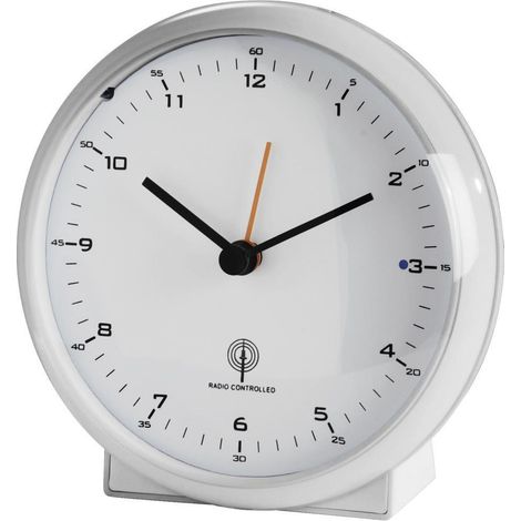 Hama Reloj despertador radio blanco diseño minimalista