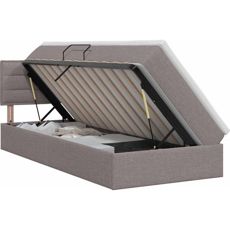 Letto con contenitore e materasso Tortora 90 x 200 cm Velluto vidaXL (1/5)