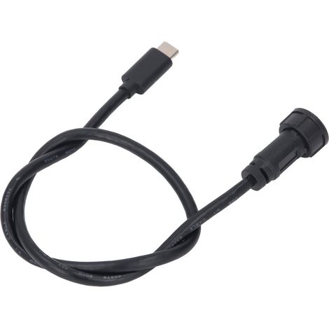 Câble USB-C mâle-mâle de 0,5 m, étanche IP67/IP68, connecteur droit, rallonge USB-C, 30 V, 1,5 A (1/5)