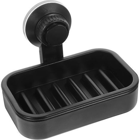 Porte-savon à ventouse, distributeur de savon, porte-éponge pour savon et douche, baignoire et évier de cuisine (noir)-Black (1/4)