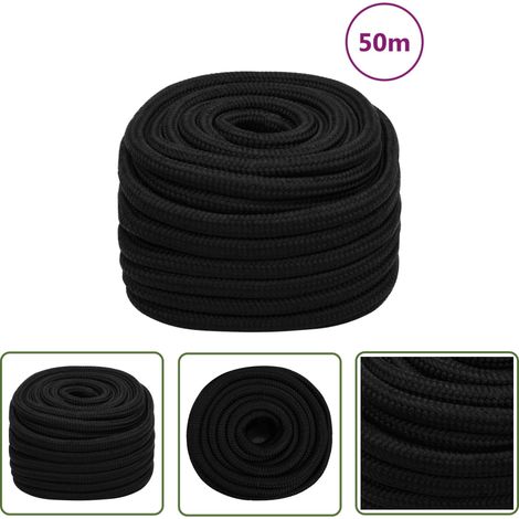 The Living Store Arbeitsseil Schwarz 20 mm 50 m Polyester - Arbeitseil - Polyester Seil - Schnur - Baumarkt - Gartenseil (1/5)