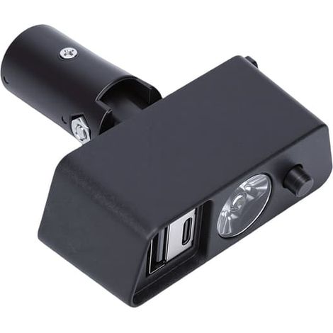 Lampe de chaise LED universelle, support XLR 3 broches, port de chargement USB, inclinaison réglable, noire (1/5)
