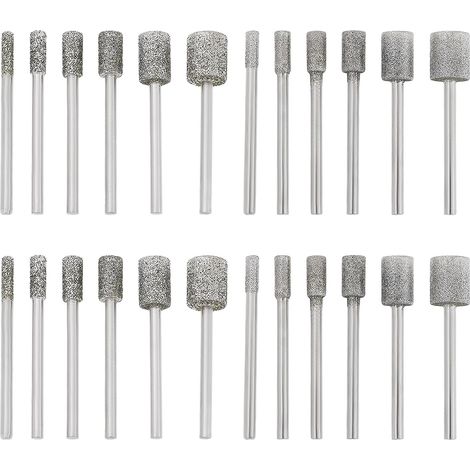24x Forets Diamantés 1/8" Compatible avec 15 pour Gravure Polissage Meulage (10 Mm 8 Mm 6 Mm 5 Mm 4 Mm 3 Mm) (1/5)