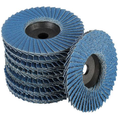 Lot de 8 disques abrasifs à lamelles,Disques abrasifs à lamelles,Ø 76 mm x 10 mm Grain 40/60/80/120, pour métal, acier et bois, Recouvert de Disques à lamelles Disques abrasifs,（bleu）-- (1/5)