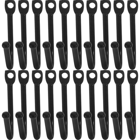 Set aus 40 robusten Wandhaken aus Schmiedeeisen, Vintage-Haken in Schwarz mit einfacher Gabelung, zum Aufhängen von Mänteln, Hüten und Handtüchern.