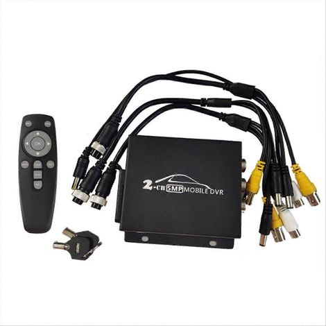 Enregistreur vidéo numérique mobile 2 canaux AHD TVI 1080p, mini enregistreur de sécurité compatible avec les caméras AHD 8 MP, double emplacement pour carte SD (1/5)