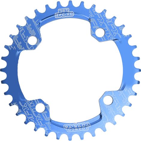 FMFXTR 104BCD Kurbelgarnitur, Aluminiumlegierung, 36 Zähne, positives/negatives Kettenblatt, Mountainbike, Blau (1/5)