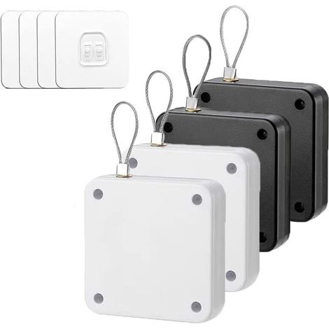 4 Pièces Ferme Porte Automatique, Ferme-portes Automatique à Capteur avec Capteur avec Cordon de Serrage pour Tous les Types D'alliages D'aluminium, Portes en Bois (1/4)