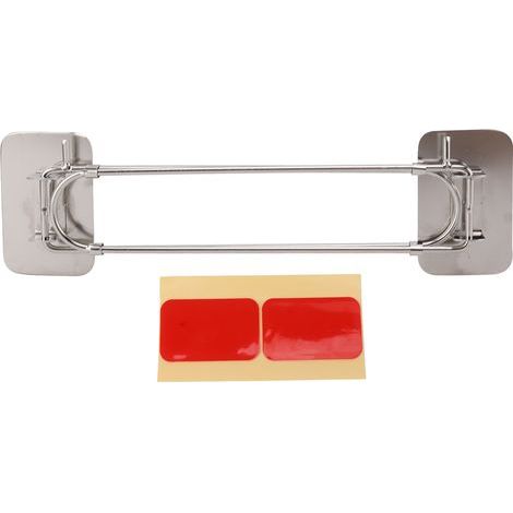 Barre de rangement d'angle télescopique Acier inoxydable Réglable 20-34cm Crochet pour frigo et salle de bain Sans perçage (1/5)