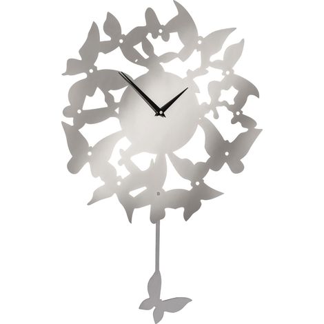 Premier Housewares Butterflies Stainless Steel Wall Clock