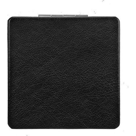 Miroir de courtoisie compact de qualité supérieure pour homme, femme et fille, miroir de maquillage de voyage noir pour poche, sac à main, miroir cosmétique pliable double face (1/5)