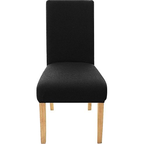 1 Pcs Stretch Jacquard Chaise Protecteur Lastique Spandex Housses Chaise Couvre Noir (1/5)