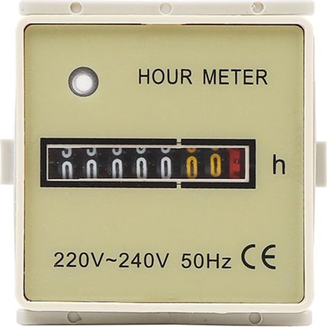 Digitaler Betriebsstundenzähler – 1 Stück – ABS – 220–240 V, 50 Hz – Für Maschinen und Fahrzeuge – 48 x 48 mm (1/5)