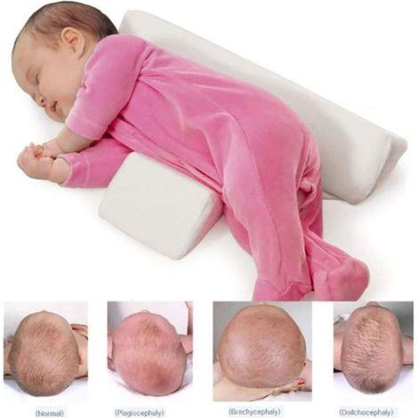 Anti-Rollover-Styling-Baby-Schlafkissen Seitenschläferkissen Dreieck-Baby-Lagerungskissen, weiß (1/5)