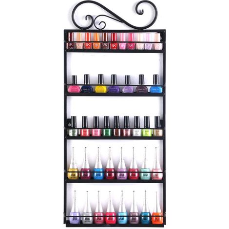 Étagère murale à 5 niveaux pour vernis à ongles, huiles essentielles, rouge (1/5)
