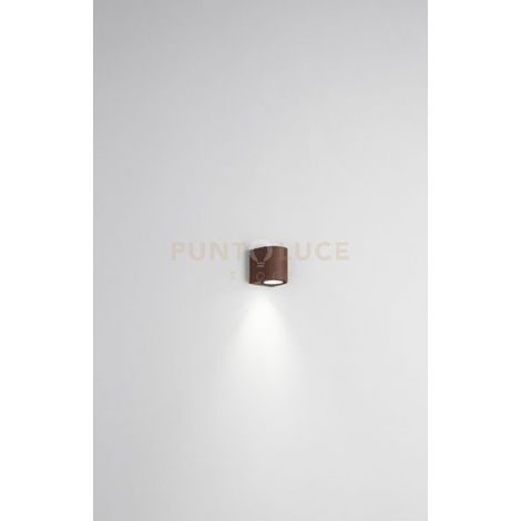 APPLIQUE ZENO ROUND CORTEN 1 LUCE ATTACCO GU10 IP65 H.8CM