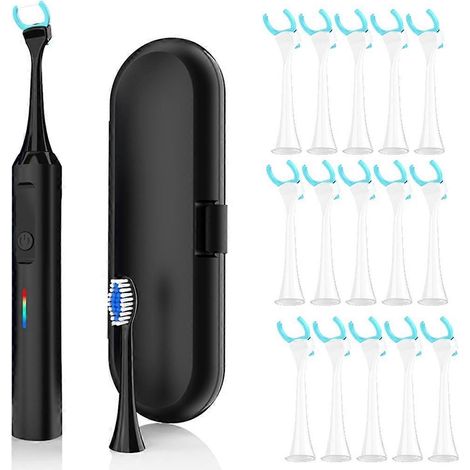50 têtes de rechange pour hydropulseur - Hydropulseur vibrant, rechargeable, gratte-langue, hydropulseur noir (1/5)