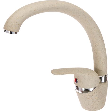 Ambrosiana SEI1406AVE Rubinetto Miscelatore lavello Cucina/Lavanderia con Canna Alta Serie Sei in Ottone con areatore a Risparmio idrico, Colore Avena