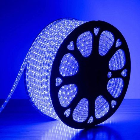 Trade Shop - Striscia Led Luminosa Flessibile 100 Mt Luce Blu 5050 220v Illuminazione Cw579 -